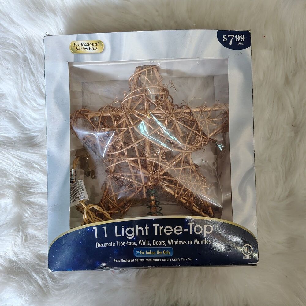 Primitive Gold Farmhouse Grapevine Vintage 10" Tree Topper New